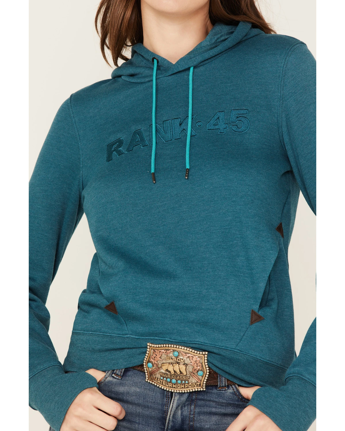 RANK 45 Women's Logo Fleece Hoodie 5 RANK 45 Women's Logo Fleece Hoodie - Image 3