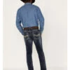 Rock & Roll Denim Men's Rifle Dark Wash Vintage Reflex Slim Stretch Skinny Jeans -Fashion Store 2000375489 416 P1