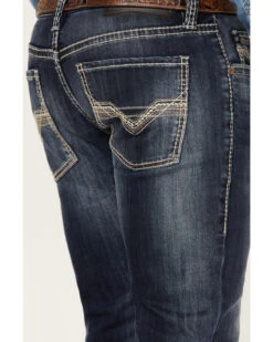 Rock & Roll Denim Men's Rifle Dark Wash Vintage Reflex Slim Stretch Skinny Jeans -Fashion Store 2000375489 416 P2