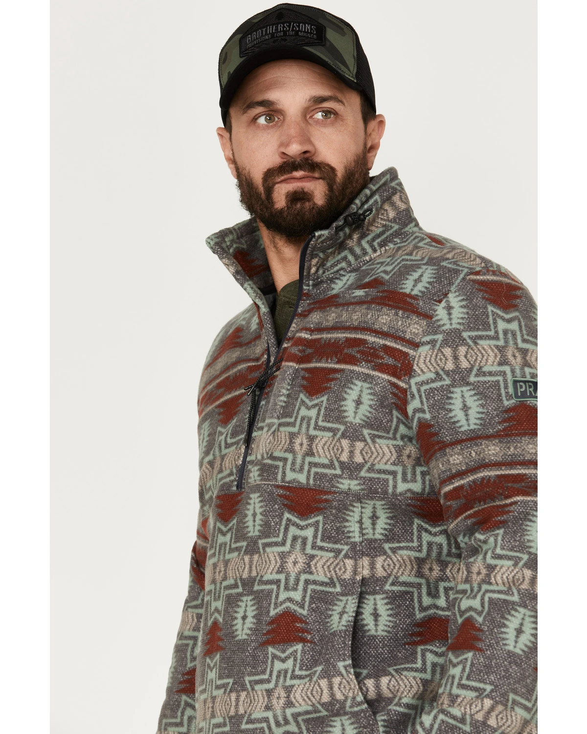 Powder River Outfitters Men's 1/2 Zip Southwestern Print Fleece Sweatshirt 4 Powder River Outfitters Men's 1/2 Zip Southwestern Print Fleece Sweatshirt - Image 2