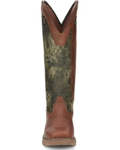Justin Men's Rush Strike Camo Shaft Leather Pull On Snake Boots - Square Toe -Fashion Store 2000378668 340 P4