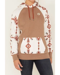 Hooey Women's Southwestern Print Contrast Hoodie -Fashion Store 2000378786 110 P2