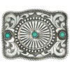 AndWest Etched Concho & Turquoise Belt Buckle