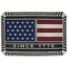 Montana Silversmiths Trimmed Square American Flag Attitude Belt Buckle -Fashion Store 2000381505 040 P1