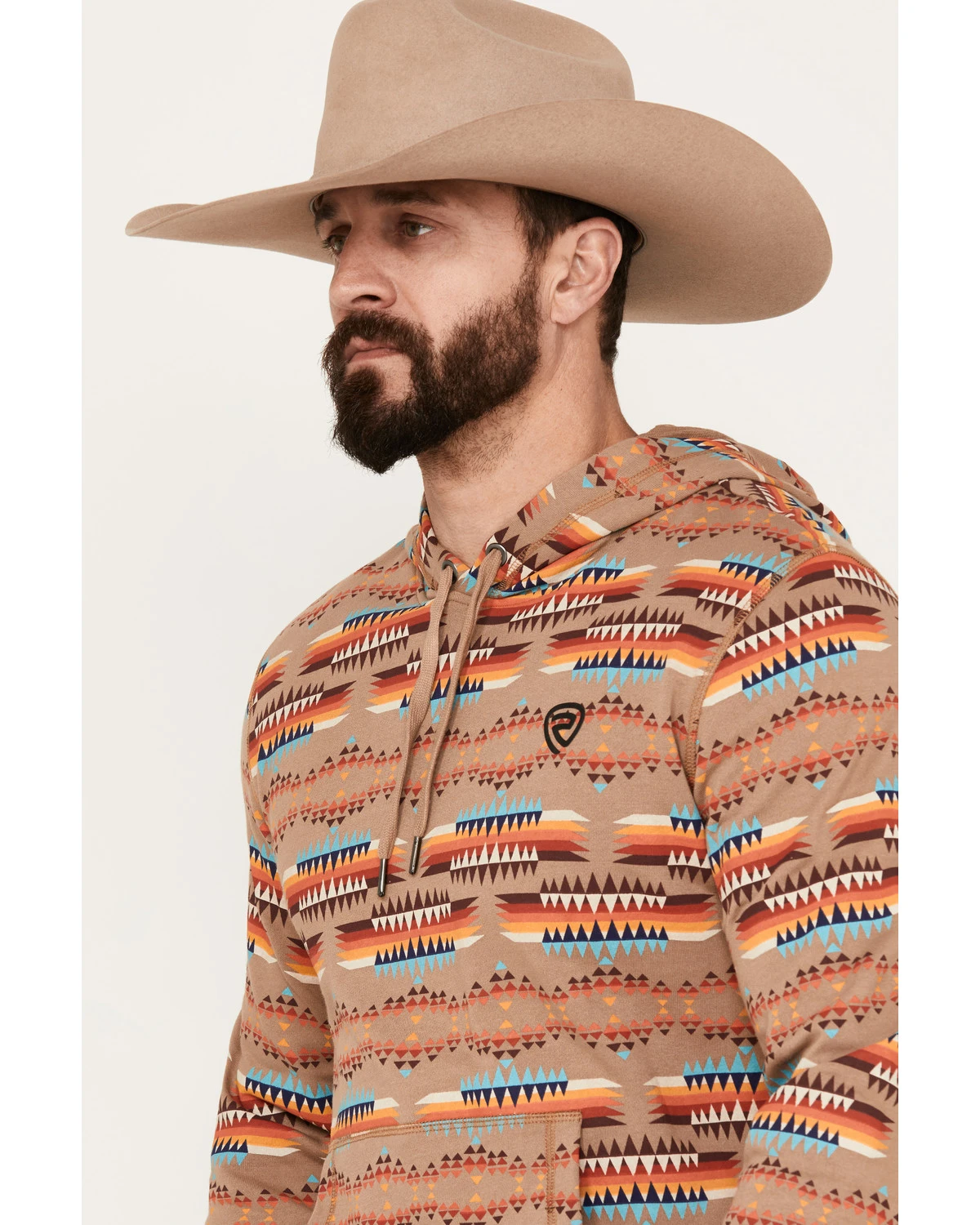 Rock & Roll Denim Men's Southwestern Print Hooded Sweatshirt 4 Rock & Roll Denim Men's Southwestern Print Hooded Sweatshirt - Image 2