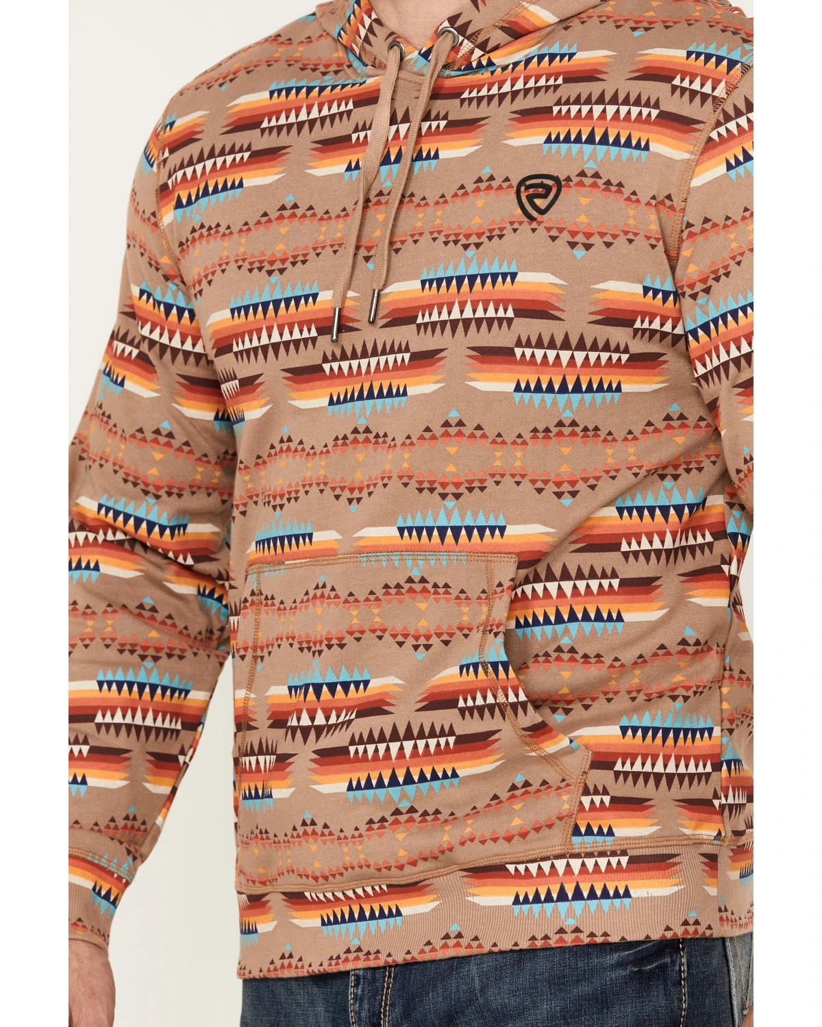 Rock & Roll Denim Men's Southwestern Print Hooded Sweatshirt 5 Rock & Roll Denim Men's Southwestern Print Hooded Sweatshirt - Image 3