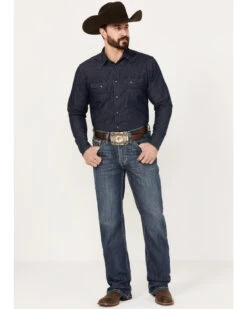 Rock & Roll Denim Men's Double Barrel Medium Vintage Wash Relaxed Bootcut Reflex Denim Jeans -Fashion Store 2000386194 414 P3