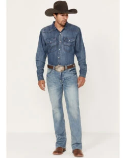 Rock & Roll Denim Men's Double Barrel Medium Vintage Wash Straight Reflex Denim Jeans -Fashion Store 2000386195 414 P3