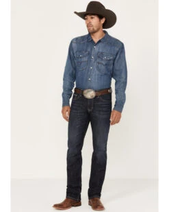 Rock & Roll Denim Men's Revolver Dark Vintage Wash Slim Straight Reflex Denim Jeans -Fashion Store 2000386197 416 P3