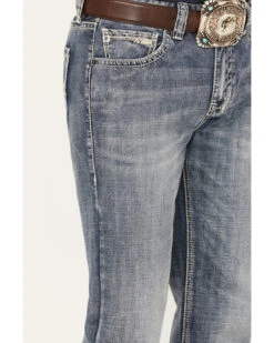 Rock & Roll Denim Men's Double Barrel Medium Vintage Wash Straight Leg Denim Jeans -Fashion Store 2000386201 414 P4