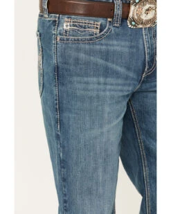 Rock & Roll Denim Men's Double Barrel Medium Wash Relaxed Straight Jeans -Fashion Store 2000386202 414 P4