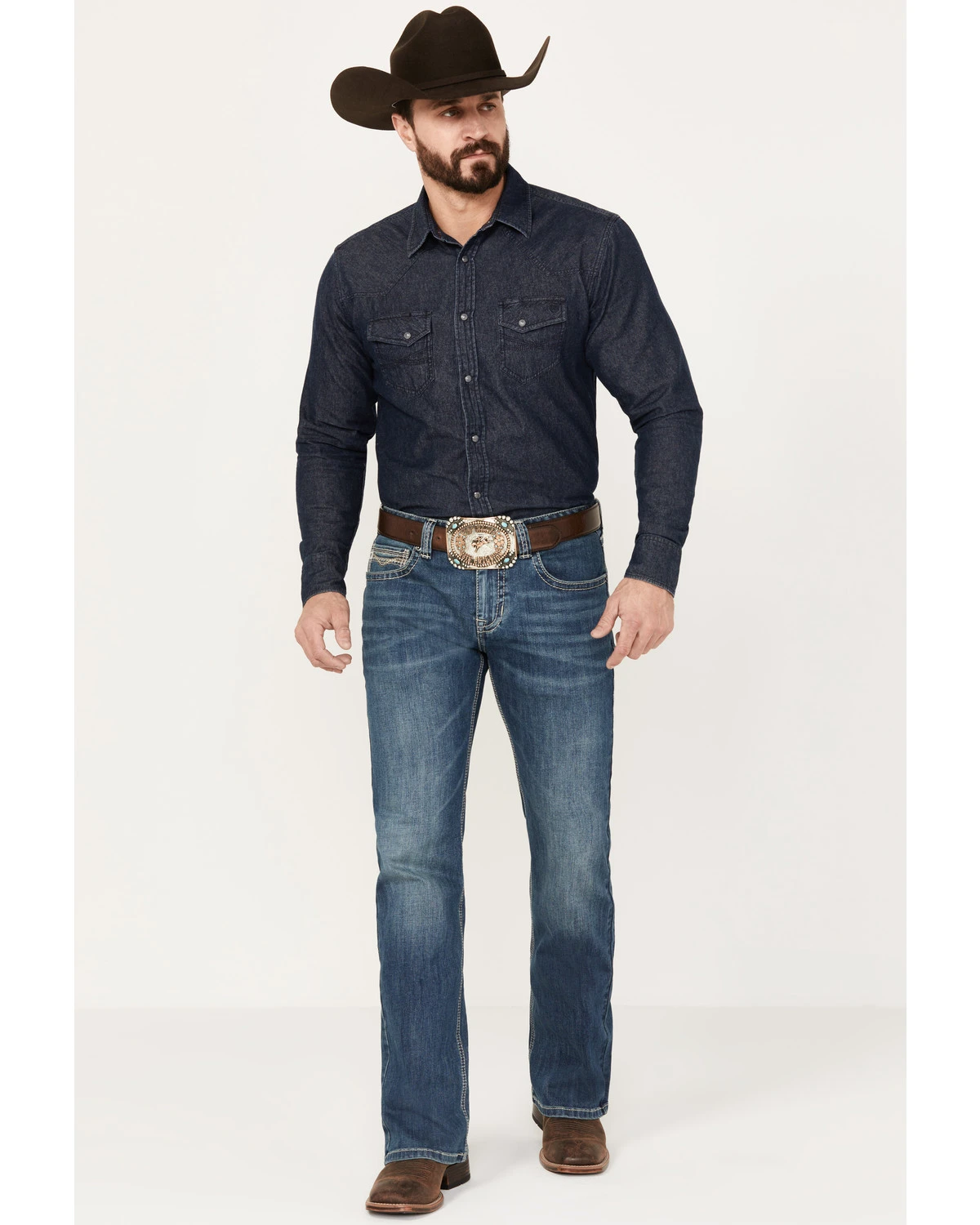 Rock & Roll Denim Men's Pistol Medium Vintage Wash Bootcut Reflex Denim Jeans 5 Rock & Roll Denim Men's Pistol Medium Vintage Wash Bootcut Reflex Denim Jeans - Image 3