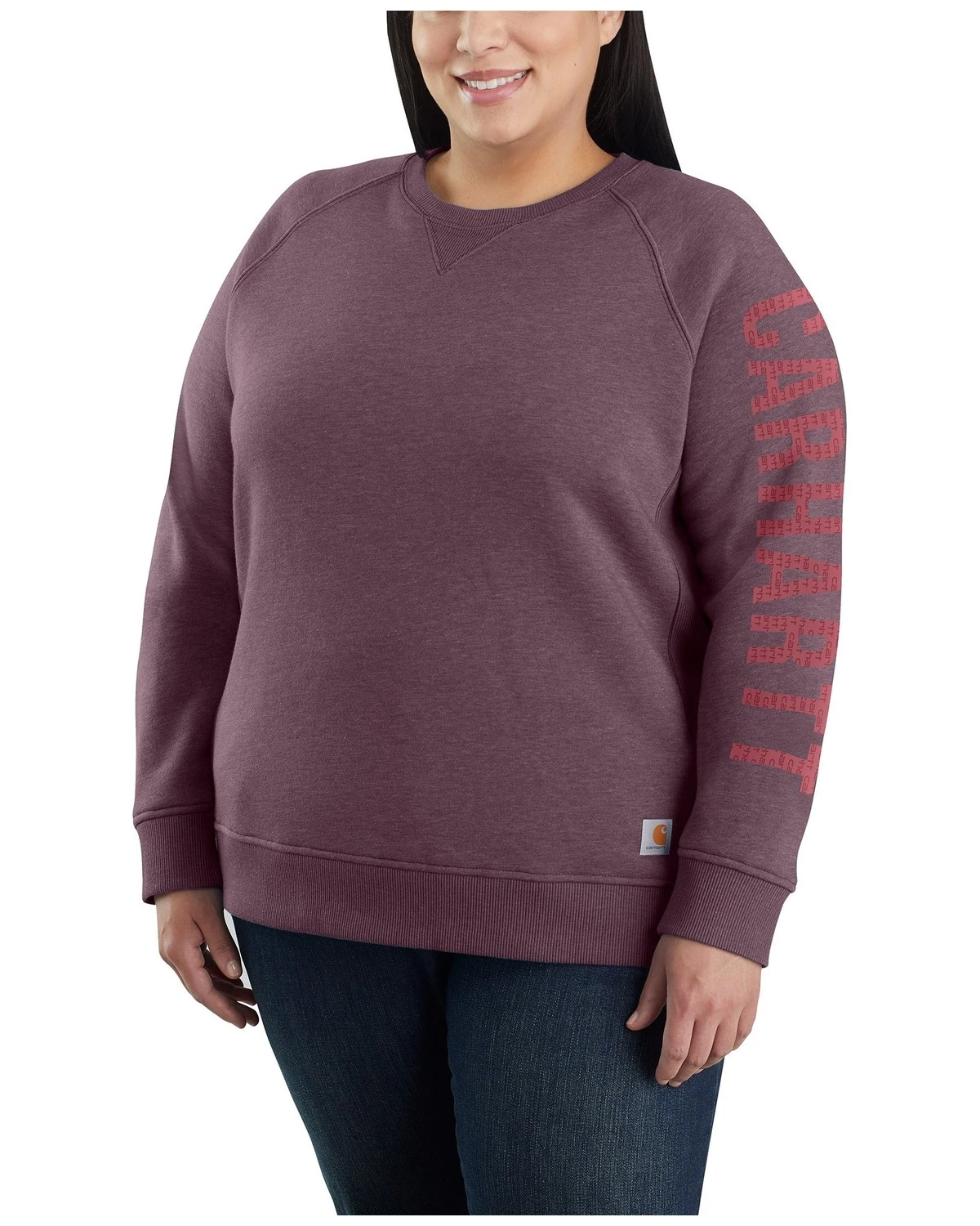Carhartt Women's Relaxed Fit Midweight Crewneck Block Logo Sleeve Graphic Sweatshirt - Plus 3 Carhartt Women's Relaxed Fit Midweight Crewneck Block Logo Sleeve Graphic Sweatshirt - Plus