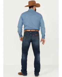 Wrangler Retro Men's Medium Wash Slim Straight Stretch Jeans -Fashion Store 2000394535 414 P3