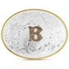 Montana Silversmiths Classic Western Oval Two-Tone Initial Belt Buckle - B -Fashion Store 2000396043 040 P1