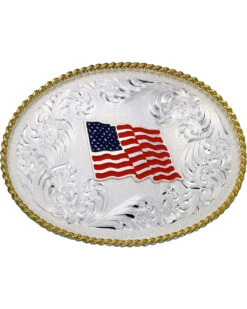 Montana Silversmiths American Flag Oval Buckle