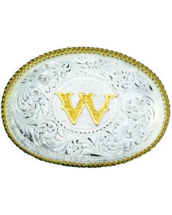 Montana Silversmiths Engraved Initial W Western Belt Buckle